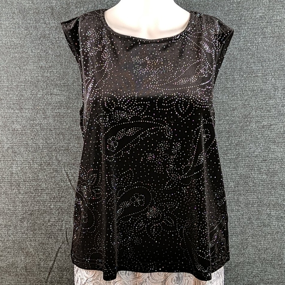 Briggs New York Tops - Briggs New York Velvet Glitter Top, Plus Size!